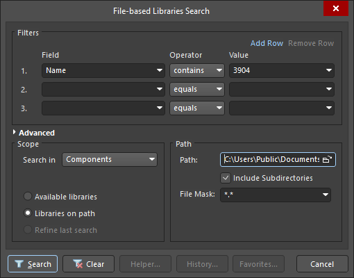 설치된 라이브러리(Available libraries) 또는 하드 드라이브의 라이브러리(Libraries on path)에서